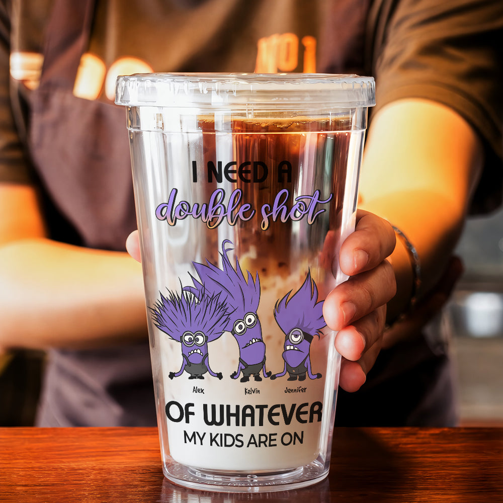 Personalized Fun Mom Tumbler - Double Shot Humor Tumbler Cup PopCulturePrints