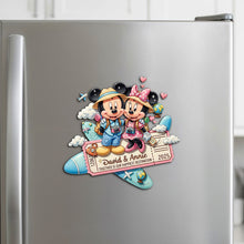 Load image into Gallery viewer, Together Is Our Happiest Destination - Personalized Travel Couple Acrylic Fridge Magnet Fridge Magnet PopCulturePrints
