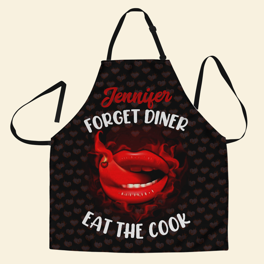 Personalized Couple Apron - 'Forget Diner, Eat The Cook' Aprons PopCulturePrints