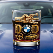 Load image into Gallery viewer, "Best Dad Ever" - Personalized Muscle Car Dad Round Glass - Unique Gift for Dads and Grandpas Glass PopCulturePrints
