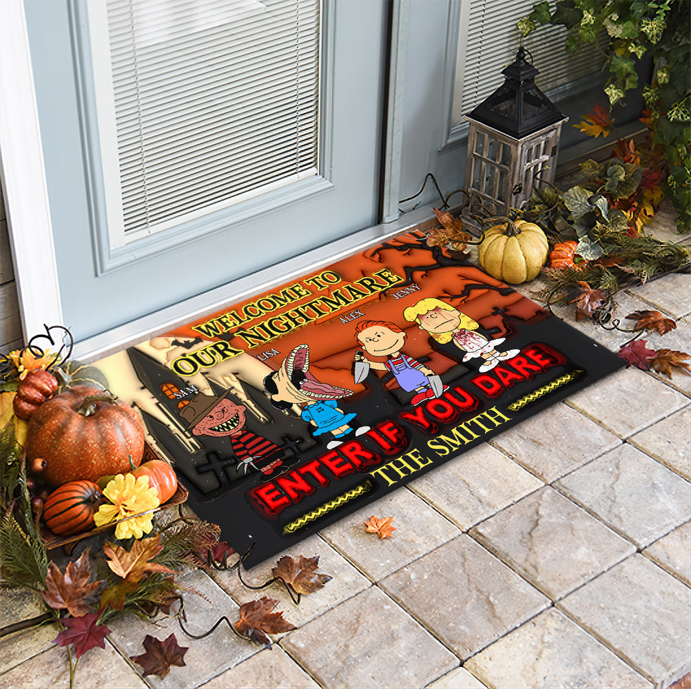 Personalized Family Halloween Doormat - Welcome to Our Nightmare