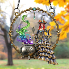 Load image into Gallery viewer, &quot;The Magic Awaits: Enchanting Mystic Witch Suncatcher Ornament&quot; - Personalized Gift for Witch Lovers Ornament PopCulturePrints
