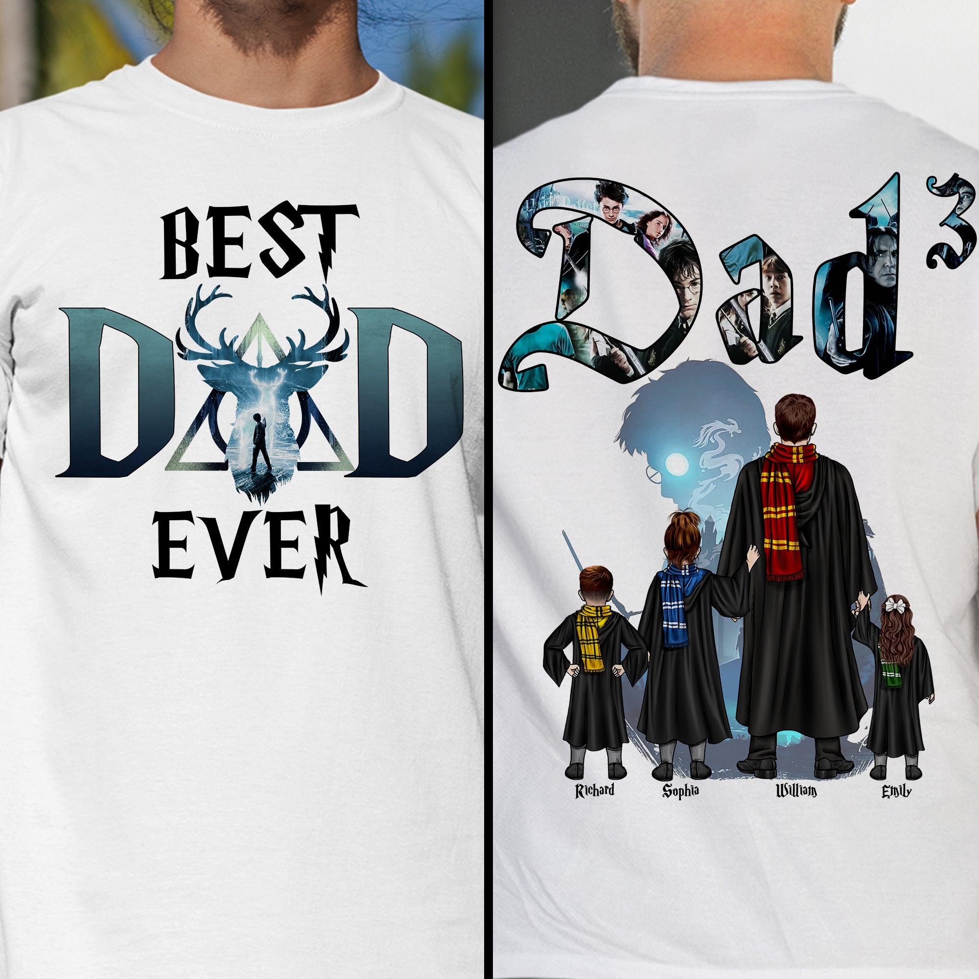 Personalized Best Dad Ever T-Shirt – Harry Potter Themed