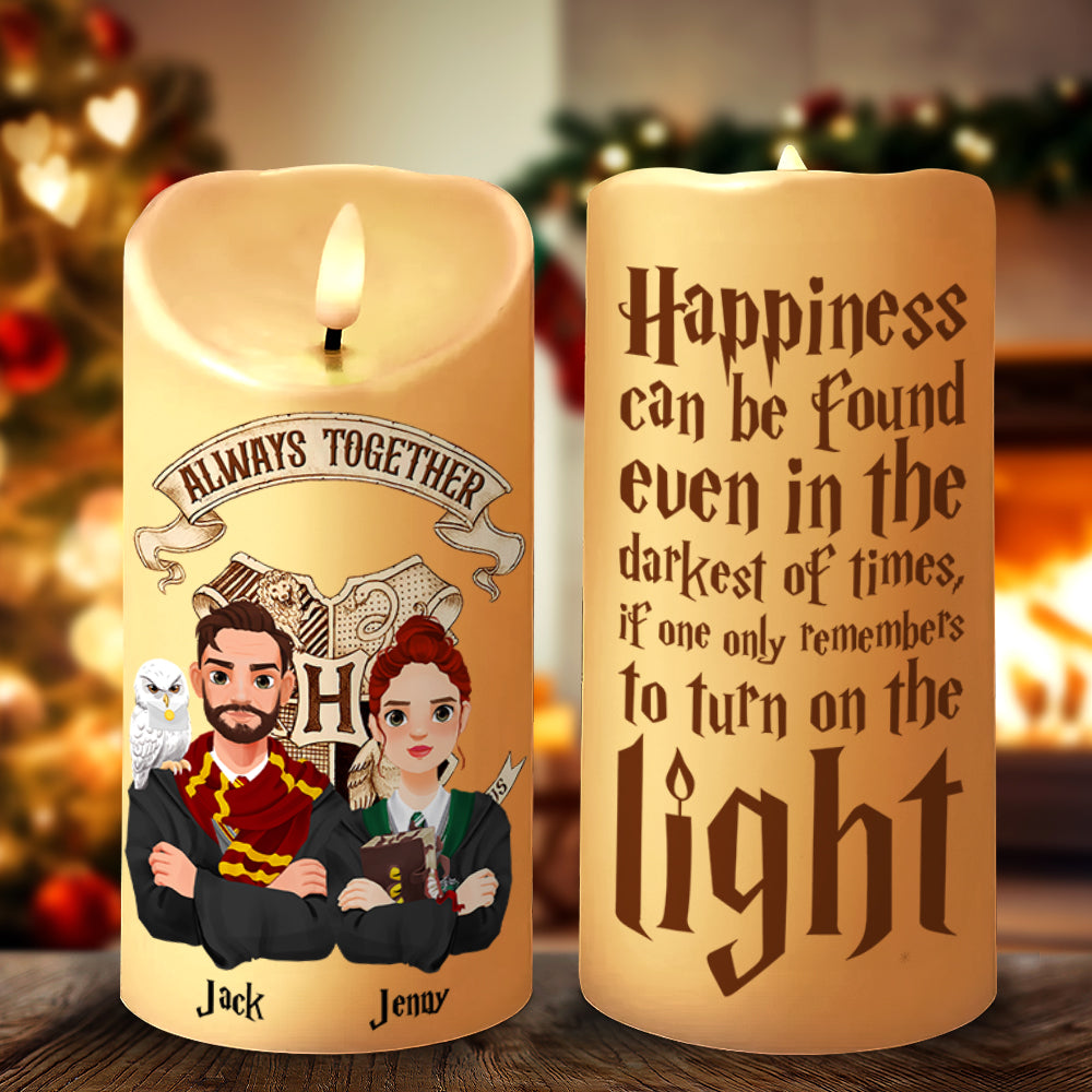 Personalized Wizard Couple LED Candle - Magical Gift