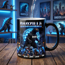 Load image into Gallery viewer, “Dadzilla: The Ultimate Father of Monsters” - Personalized Magic Coffee Mug for Dad Coffee Mug PopCulturePrints
