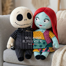 Load image into Gallery viewer, You'll Always Be Stuck With Me - Spooky Cute Couple Custom Shape Pillow Pillow PopCulturePrints
