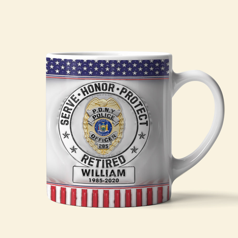 Personalized Police Officer Rank Badge Custom Mug Coffee Mug PopCulturePrints