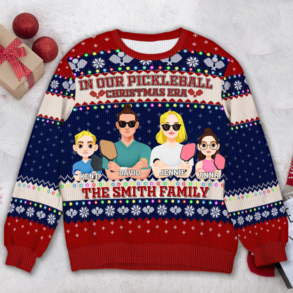 Custom Family Pickleball Ugly Christmas Sweatshirt Ugly Christmas Sweater PopCulturePrints