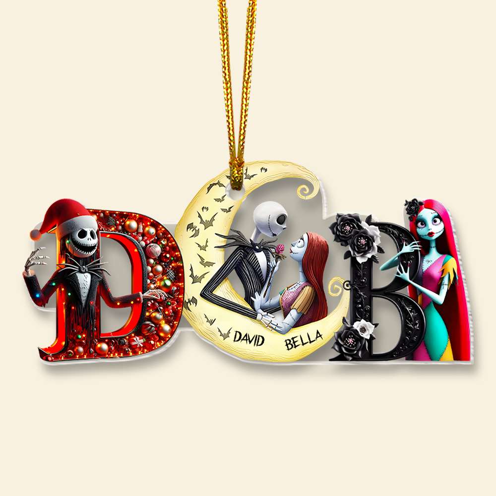 Personalized Couple Christmas Ornament - Alphabet Design | Valentine's Day Gifts Ornament PopCulturePrints