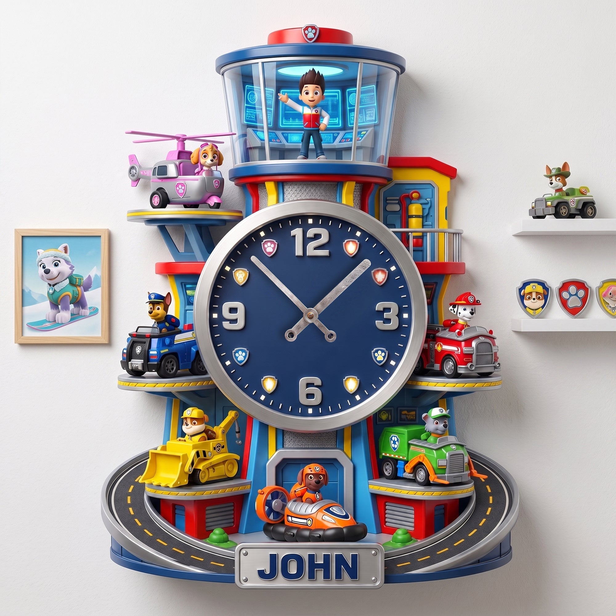 “Time for Adventure!” - Personalized Acrylic Hanging Wall Clock - A Perfect Gift for Kids
