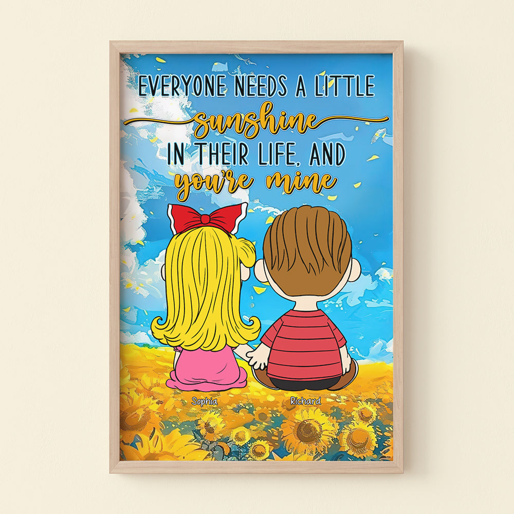 Personalized Couple Canvas Print - Sunshine Love Art Poster & Canvas PopCulturePrints