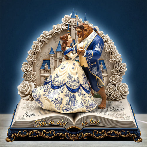 “Tale as old as time, a timeless love story” - Romantic Couple Acrylic Light Box - Personalized Gift for Couples Light Box PopCulturePrints