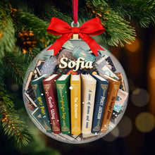 Load image into Gallery viewer, “Books are a uniquely portable magic” - Bookmas Acrylic Ornament - Personalized Gift for Book Lovers Ornament PopCulturePrints
