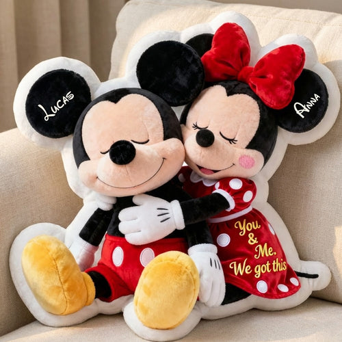 You & Me - Personalized Mickey & Minnie Couple Pillow - Unique Gift for Him & Her Pillow PopCulturePrints