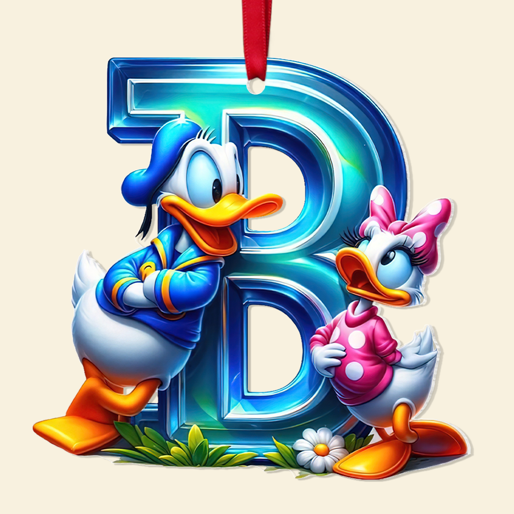 Custom Christmas Couple Ornament - Personalized Alphabet Design | Valentine's Day Gifts Ornament PopCulturePrints