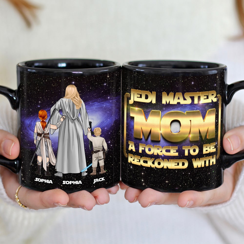 Jedi Master Mom Personalized Coffee Mug - Custom Names Coffee Mug PopCulturePrints