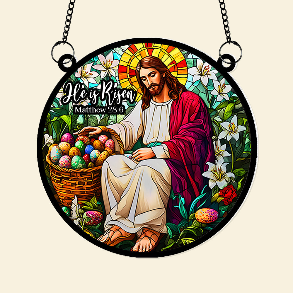 He is Risen Easter Suncatcher Ornament - Meaningful Gift Suncatcher PopCulturePrints