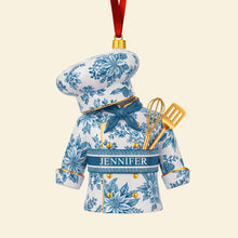 Load image into Gallery viewer, Celebrate Culinary Dreams: Personalized Toile de Jouy Christmas Ornament - Perfect Gift for Chefs! Ornament PopCulturePrints
