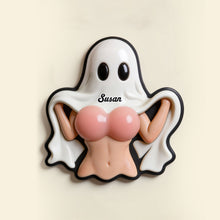 Load image into Gallery viewer, "Spooktacular Fun!" - Naughty Ghost Anti-collision Acrylic Fridge Magnet - Personalized Gifts for Couples, Friends, &amp; More
