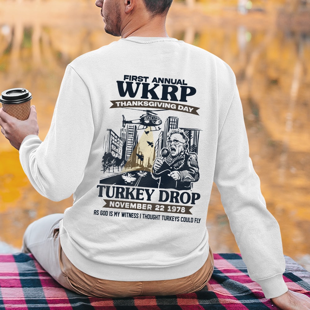 WKRP Thanksgiving Turkey Drop Hoodie Shirts PopCulturePrints