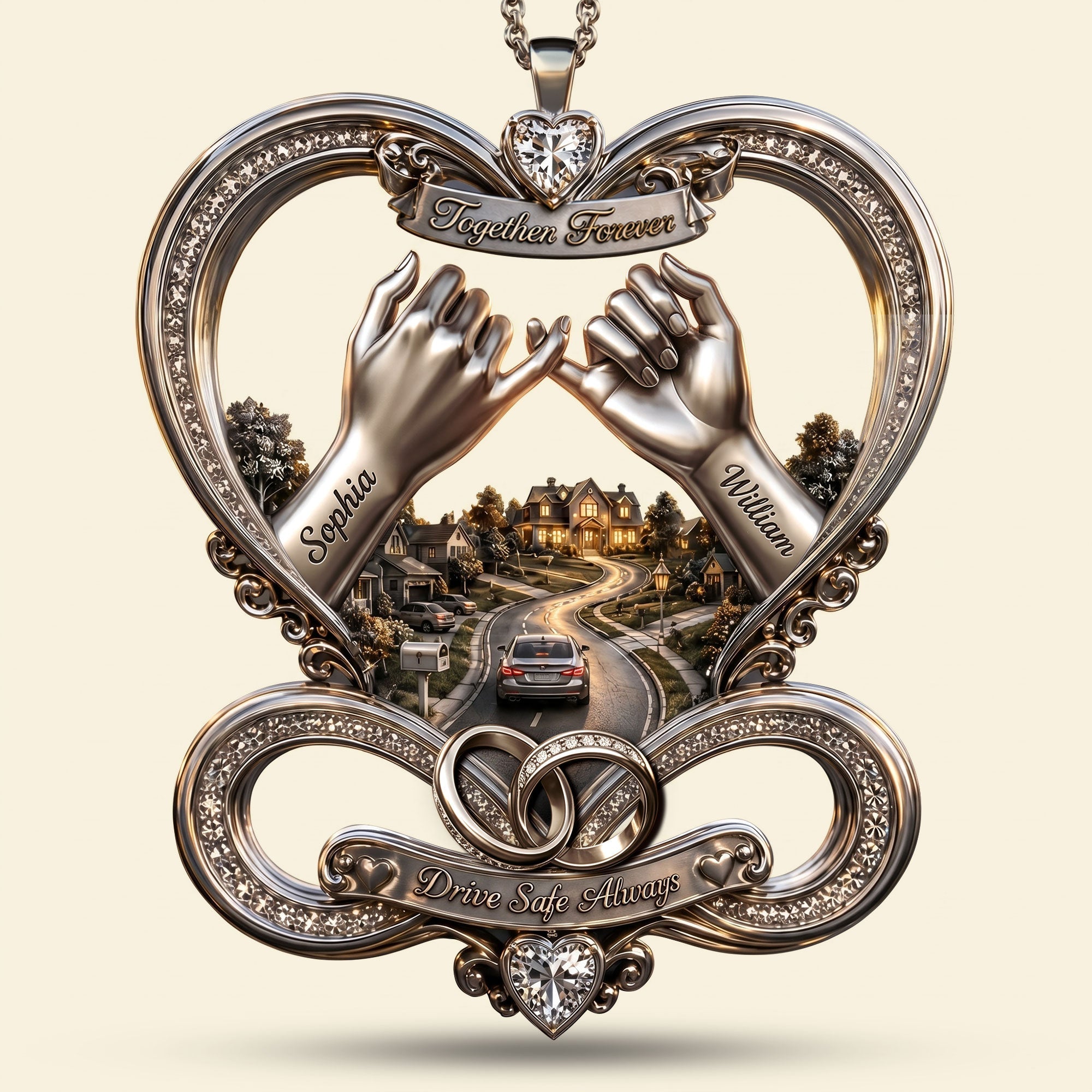 "Together Forever" - Infinity Love Car Ornament - Personalized Gifts for Couples Ornament PopCulturePrints
