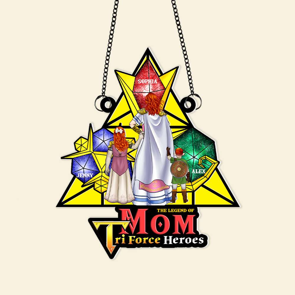 “The Legend of Mom - A Tribute to Heroes” - Personalized Window Hanging Suncatcher Ornament - Gift for Moms, Grandmas, and More! Ornament PopCulturePrints