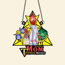 Load image into Gallery viewer, “The Legend of Mom - A Tribute to Heroes” - Personalized Window Hanging Suncatcher Ornament - Gift for Moms, Grandmas, and More! Ornament PopCulturePrints
