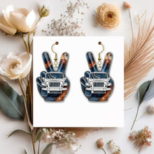 Load image into Gallery viewer, Peace and Adventure: Off-road Hand Sign Earrings - Personalized Gifts for Off-Road Girls Earrings PopCulturePrints
