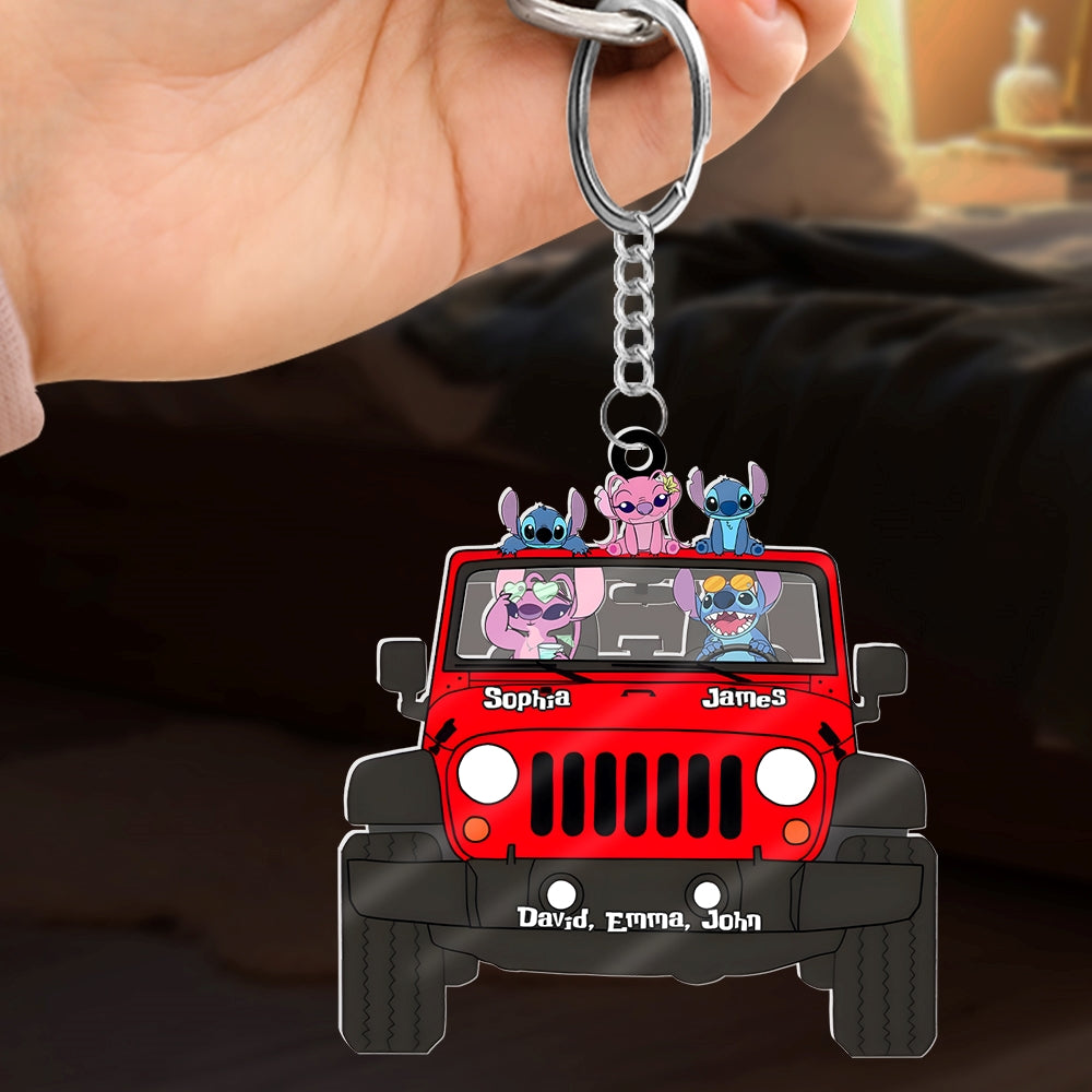 Custom Family Character Keychain - Personalized Name Keyring