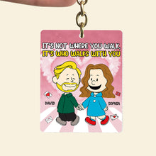 Load image into Gallery viewer, Personalized Couple Keychain - Who Walks With You Keychains PopCulturePrints
