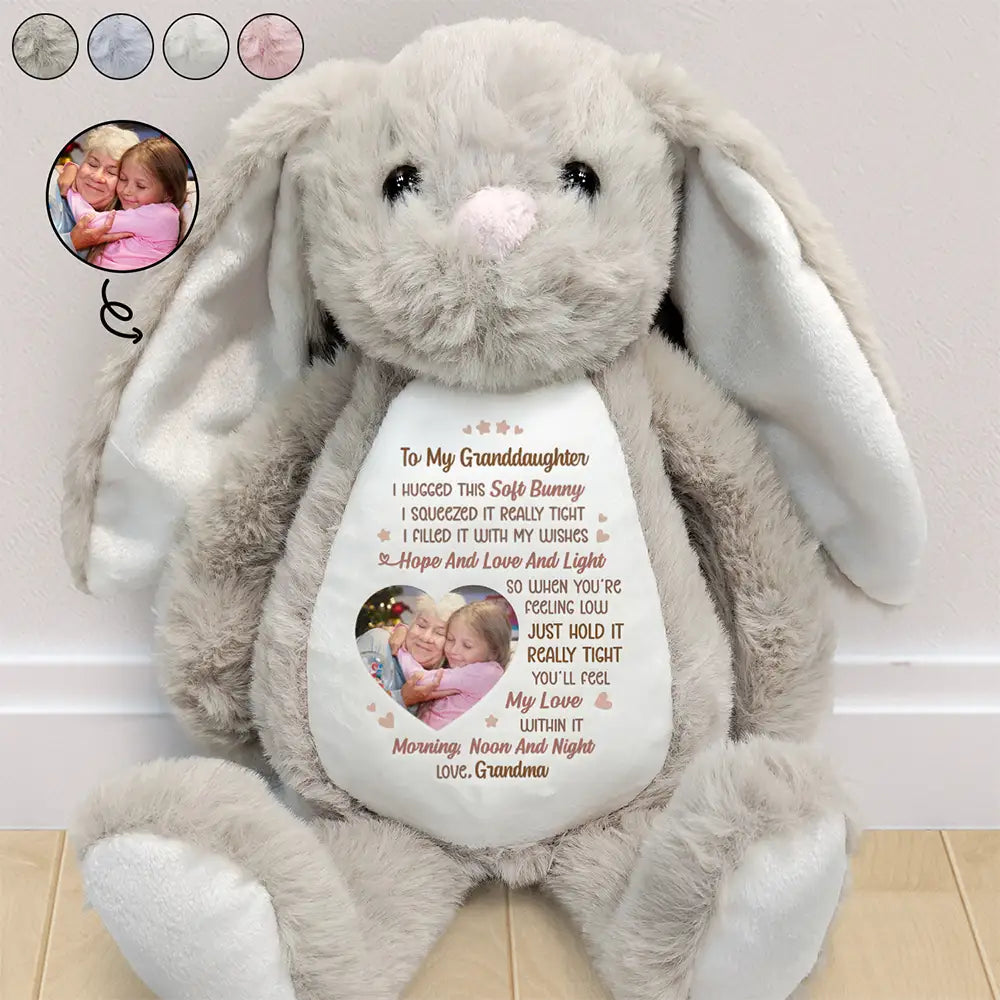 To My Granddaughter - Custom Soft Toy Bunny Filled With My Wishes Soft Toy Bunny PopCulturePrints