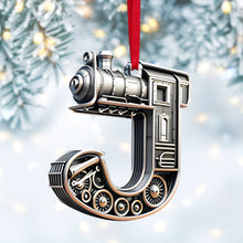 Load image into Gallery viewer, Personalized Train Lover Christmas Ornament - Custom Alphabet Letter
