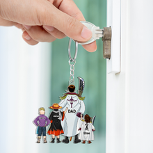 Load image into Gallery viewer, “Every Dad is a Pirate at Heart” - Pirate Dad Keychain, Personalized Gift for Father&#39;s Day, Perfect Gift for Dad, Grandpa &amp; Kids Keychains PopCulturePrints
