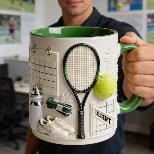 Serve Up Joy with Every Sip - Personalized Match Day Tennis Coffee Mug - Perfect Gift for Tennis Lovers Coffee Mug PopCulturePrints