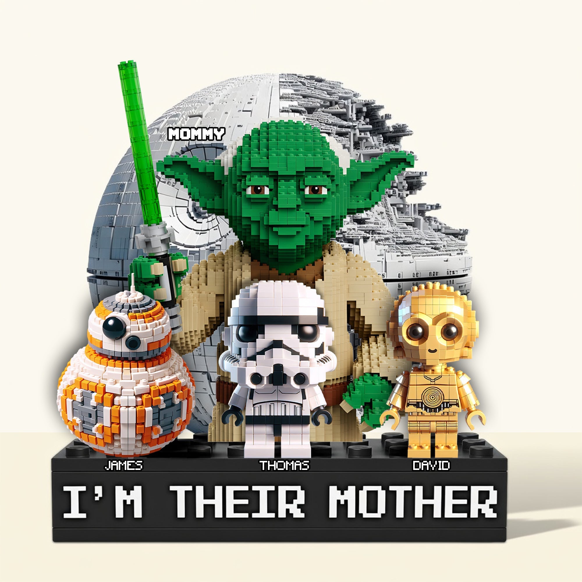 “I’m Their Mother” - Unique Space Theme Acrylic Plaque - Personalized Gift for Moms and Grandmas Shaped Plaques PopCulturePrints
