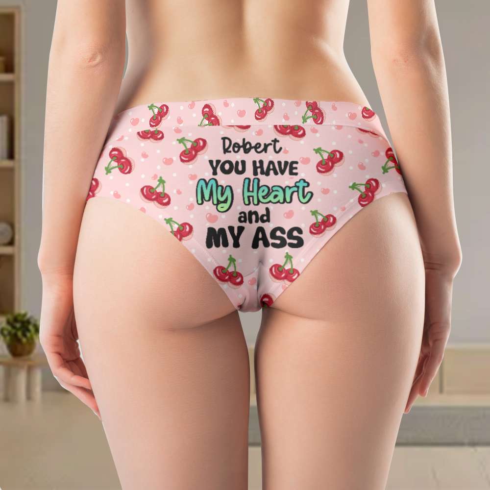 Personalized Heart & Ass Women's Briefs for Couples Boxer Briefs PopCulturePrints