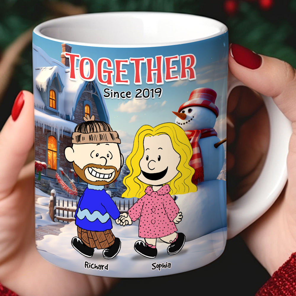 Personalized Couple Coffee Mug - Custom Hand in Hand Design - Valentine's Day Gifts Coffee Mug PopCulturePrints