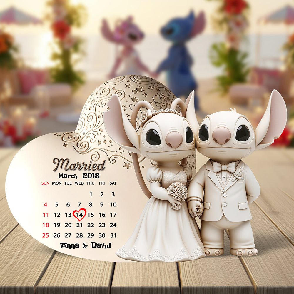 Love Forever: Cartoon Couple Acrylic Plaque - Personalized Gift for Couples Shaped Plaques PopCulturePrints