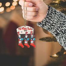 Load image into Gallery viewer, Personalized Family Christmas Ornament with Hanging Socks - Festive 2024 Design Ornament PopCulturePrints
