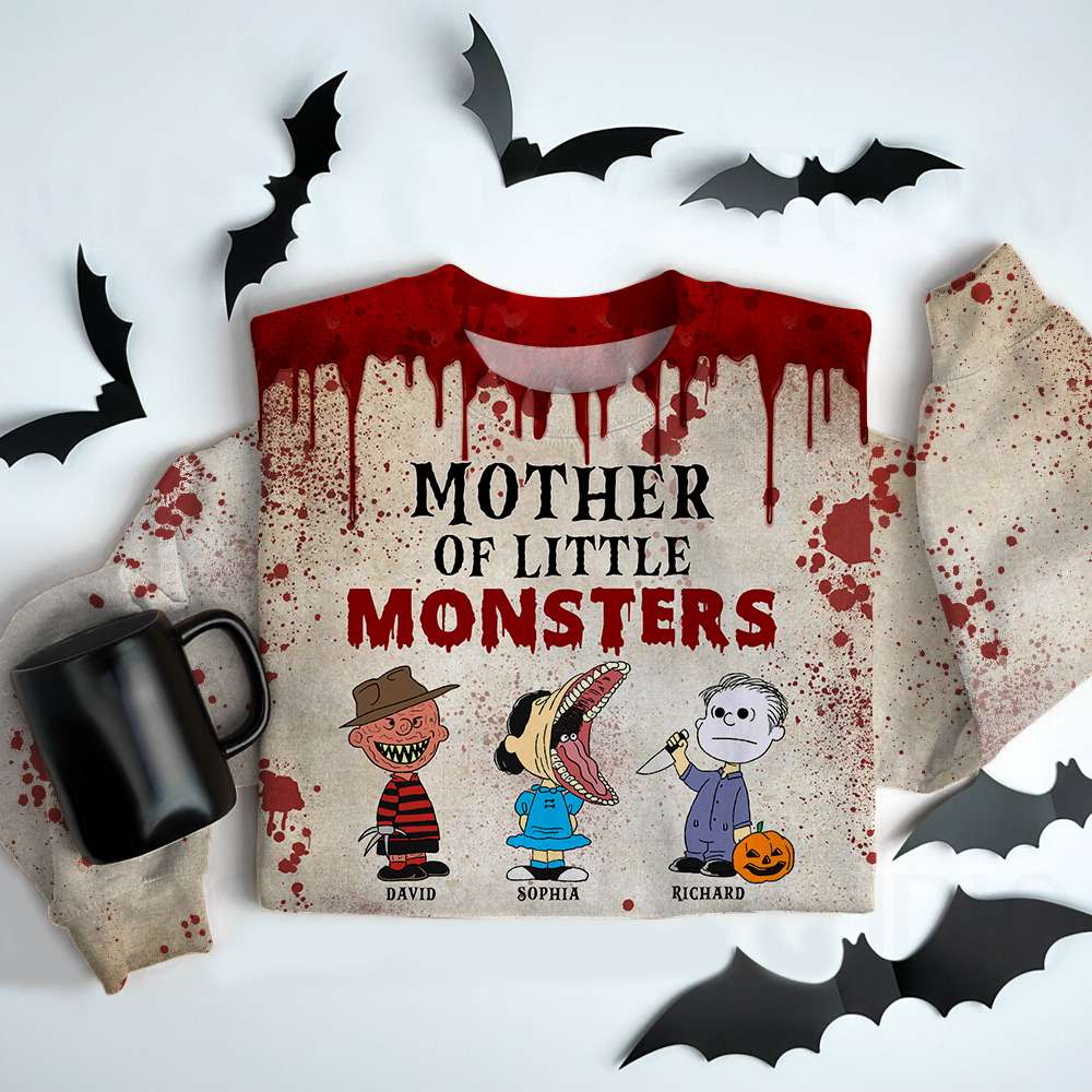 Personalized Halloween Horror Sweatshirt - Mother of Little Monsters