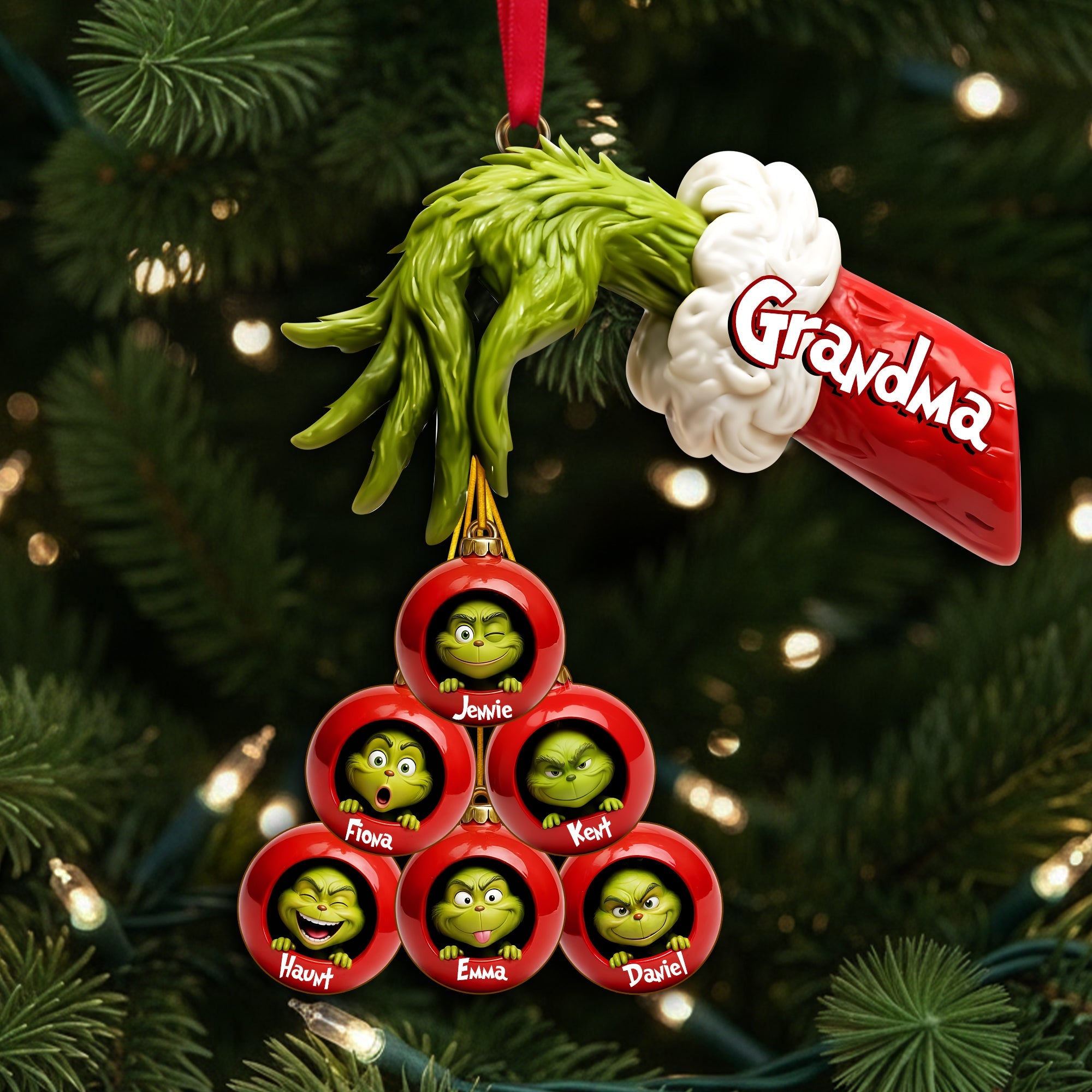 “Celebrate Family Joy with Our Green Monster Ornament” - Personalized Christmas Ornament for Family - Ideal Gift for Loved Ones Ornament PopCulturePrints