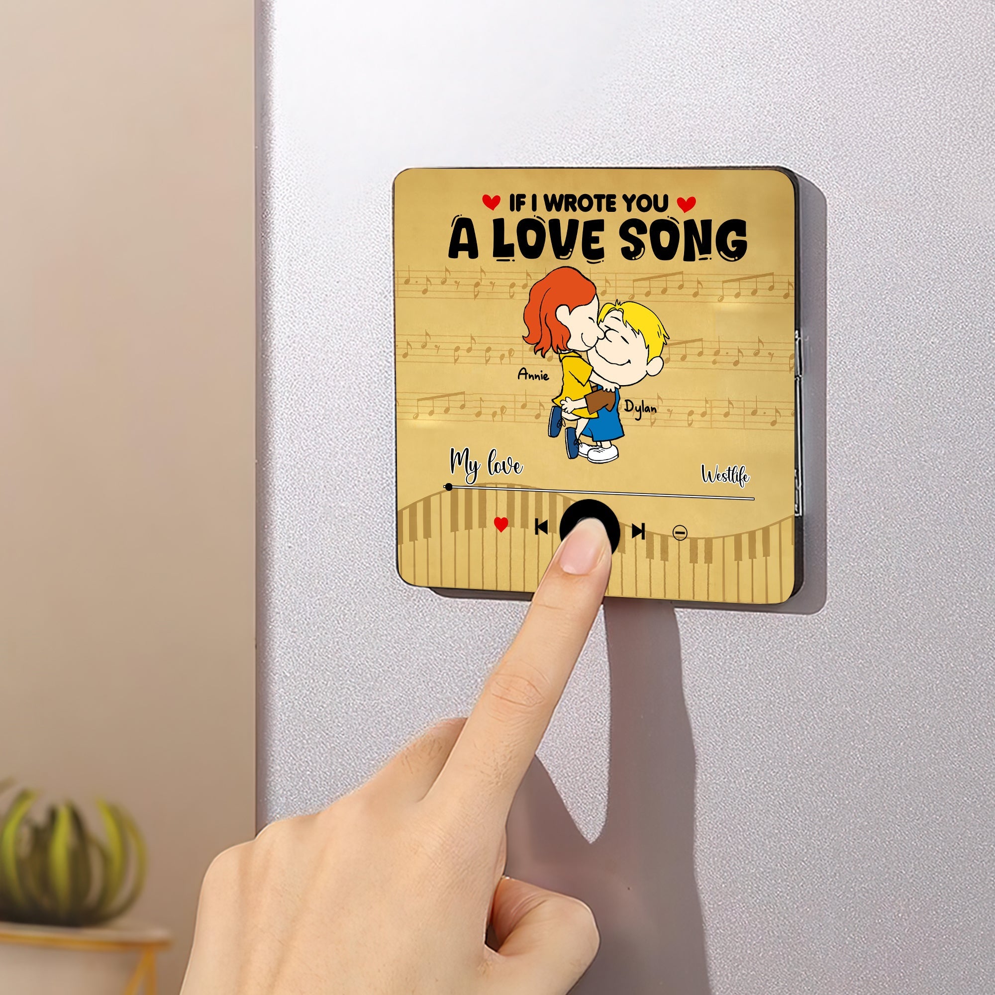 Personalized Music Fridge Magnet Gift for Couples - If I Wrote You A Love Song Fridge Magnet PopCulturePrints