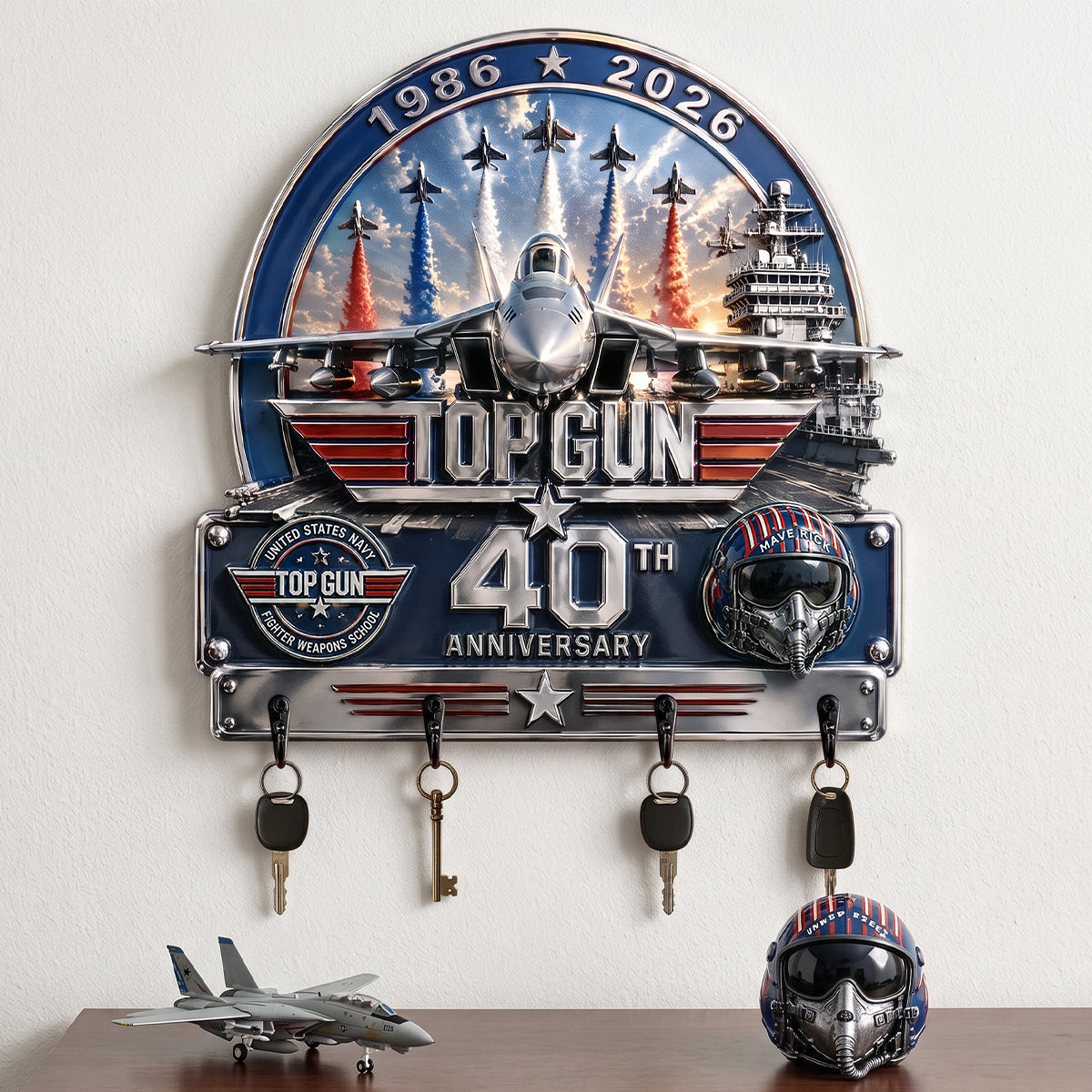 Fly High with Style: Sky Commander Key Hanger - Personalized Gift for Top Gun Fans