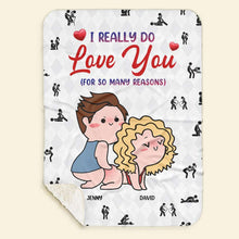 Load image into Gallery viewer, Personalized Couple Blanket - I Really Do Love You Blanket PopCulturePrints
