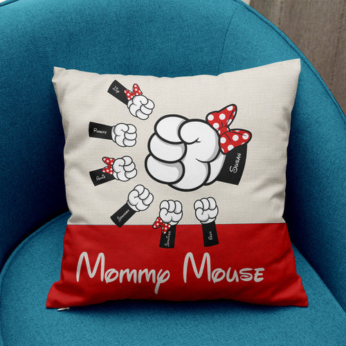 Personalized Mommy Mouse Pillow - Custom Gift for Mom Pillow PopCulturePrints
