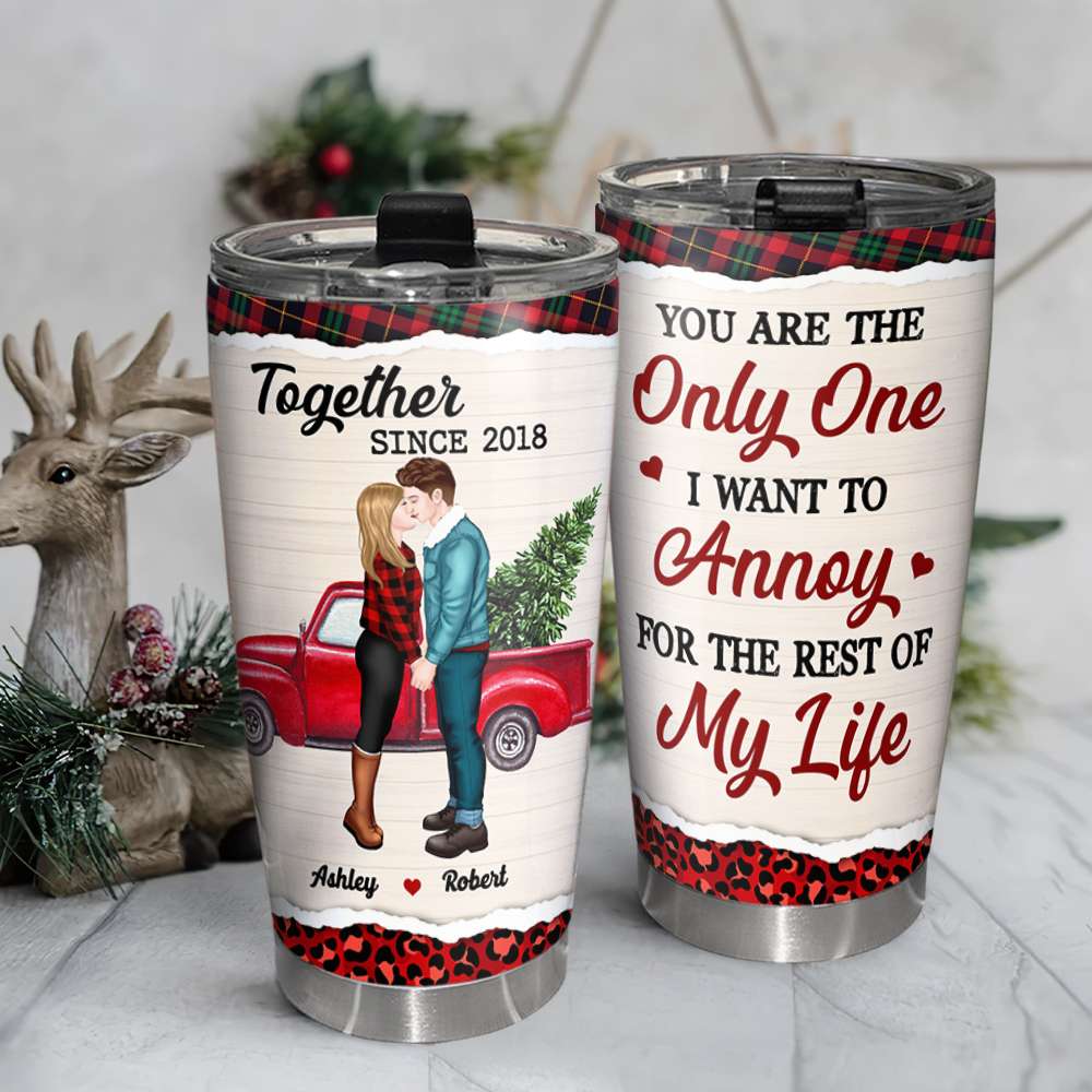 Personalized Kissing Couple Tumbler - Perfect Anniversary Gift