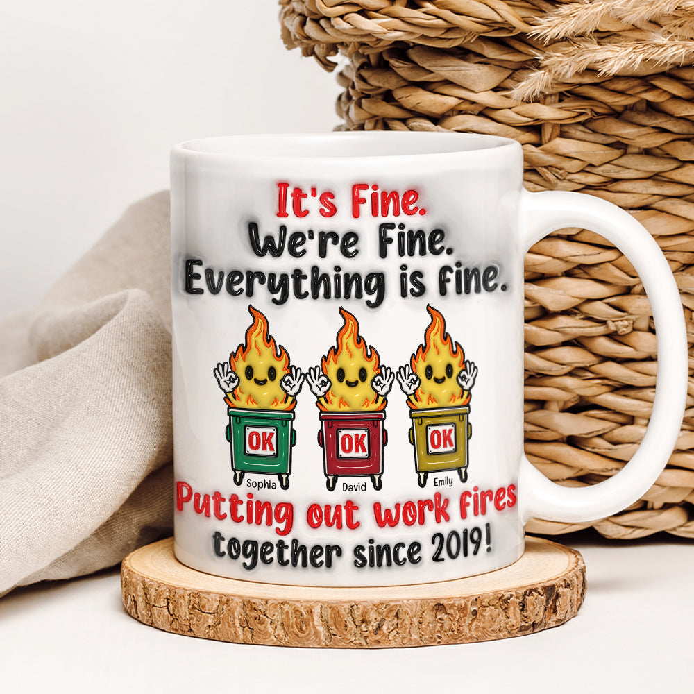 Personalized Dumpster Fire 3D Inflated Coffee Mug