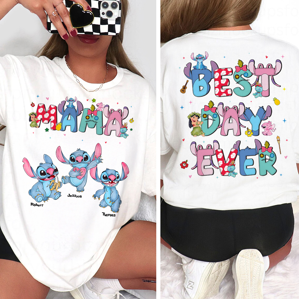 Mom's Best Day Ever - Personalized Gift for Mom & Grandma Shirts PopCulturePrints