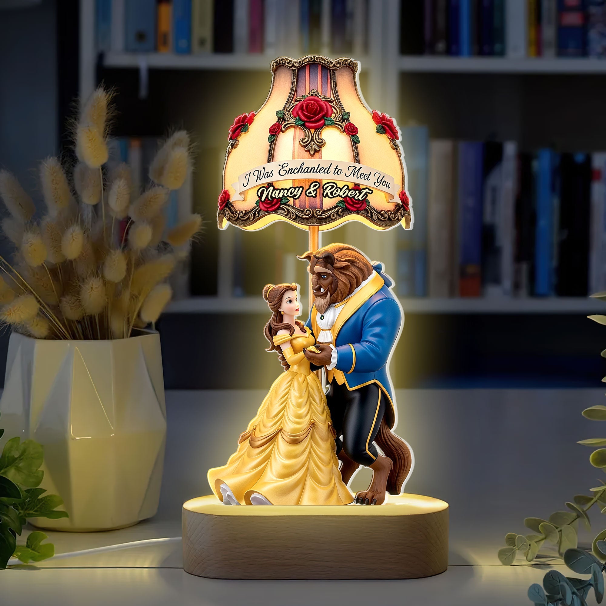 I Was Enchanted to Meet You - Personalized Cartoon Couple LED Light Led Night Light PopCulturePrints
