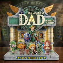 Load image into Gallery viewer, The Legend of Dad - Adventure Dad and Kids Personalized Acrylic Plaque | Unique Father's Day Gift Shaped Plaques PopCulturePrints
